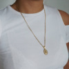 Tide, accessory, pendant, metal golden necklace suitable for men and women, European style, internet celebrity