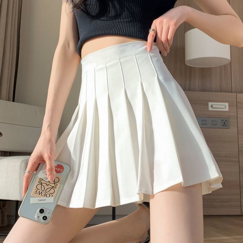 2025 Summer Hot New Pleated Skirt High Waist Slimming College Style Skirt for Small Women