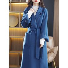 中长款欧美外套中老年大衣女加厚呢子双面羊毛2025年秋冬新款羊毛