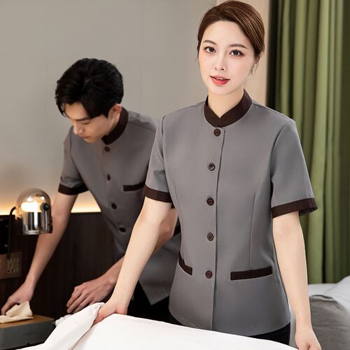 Hotel cleaning workwear long-sleeved spring summer guest room community property home care cleaning aunt short-sleeved workwear