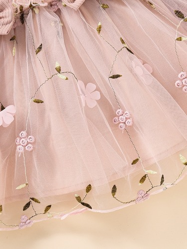 Spring/Summer New European and American Style Children's Clothing Mesh Baby Girls' 2025 Long-Sleeved Dress Kids' Fashionable Foreign Trade Skirt