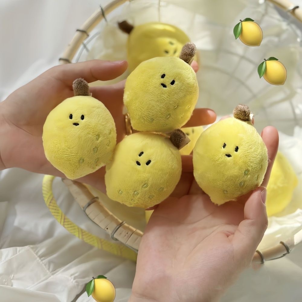 Cute Plush Lemon Pendant Keychain Small Toy Lemon Girl Heart Cheap Stuff Gadgets