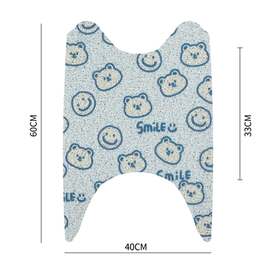 Electric vehicle foot mat – cut - long-style-laughing-bear-free-velcro