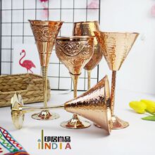 黄铜高脚杯子亚餐厅酒吧咖啡馆铜艺摆件酒具