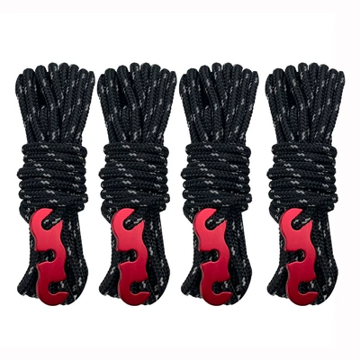 Çadırlar rope reflective luminous wind rope - black-s-buckle-4m-4-rollsbag