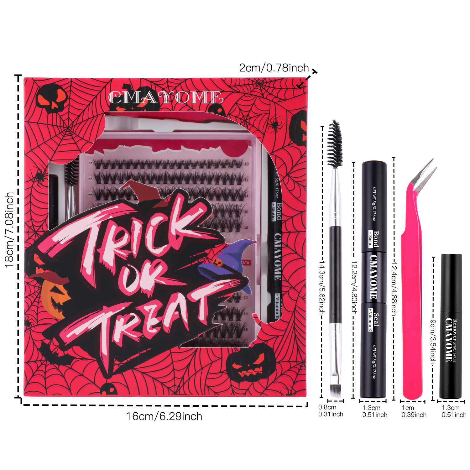 Cross border hot selling color D curved false eyelashes set 10 18mm DIY segmented European and American natural thick eyelashes_voghion.com