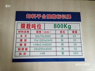 Qualified Acceptance of the Unloading Platform, Suspended Unloading Platform Load Limit Signage, Acceptance of the Mobile Operating Platform