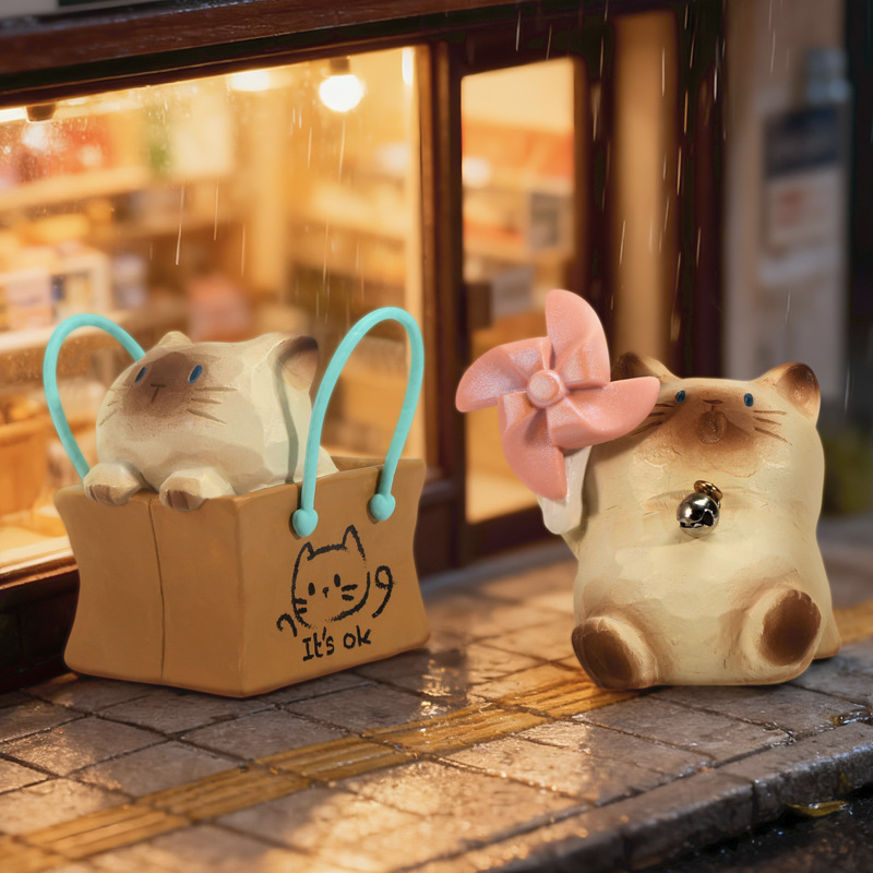 Gatos en línea calientes, gatos PAI pequeños acompañantes diarios, caja ciega, adornos de escritorio de oficina creativos para enviar regalos a amigos.