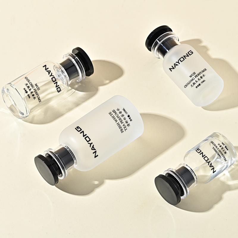スポット 30ml-100ml 高級ラウンドショルダー香水瓶つや消しプレスガラススプレーボトルバヨネット香水詰め替えボトル|undefined