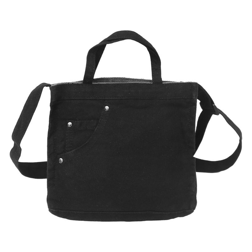 Bolso de lona lavado para mujer 2024 nuevo bolso de hombro minimalista literario de moda todo fósforo bolso diagonal portátil al por mayor