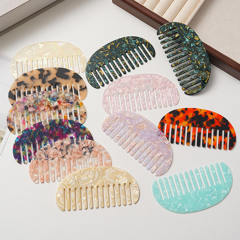 Trendy Acetate Geometric Comb Simple Hair Comb Korean and Japanese Retro Cute Temperament Semi-Circular Hairbrush Trendy Acetate Geometric Comb Simple Hair Comb Korean and Japanese Retro Cute Temperament Semi-Circular Hairbrush