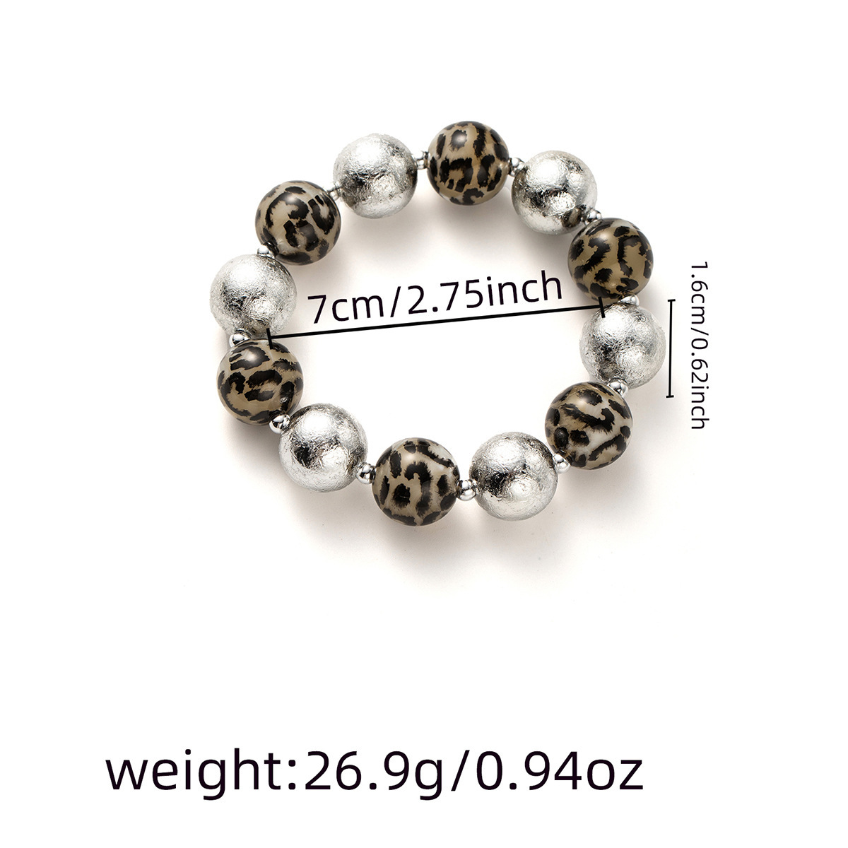 30g Weight Bracelets, Necklace Classification 1 Piece Quantity Holiday, Daily Occasion CCD, Resin Material Leopard Pattern Women's Gender Plating Design Vintage Style Style Vintage Style Leopard CCD Resin Plating Women's Bracelets Necklace 2