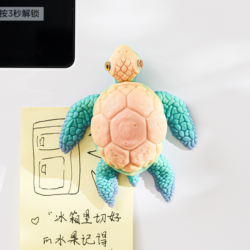 Imprimir 3D Imprimir Imán de refrigerador de animales marinos Creativa Tortuga Pulpo Estéreo Pegatina magnética Decoración del hogar Regalos al por mayor