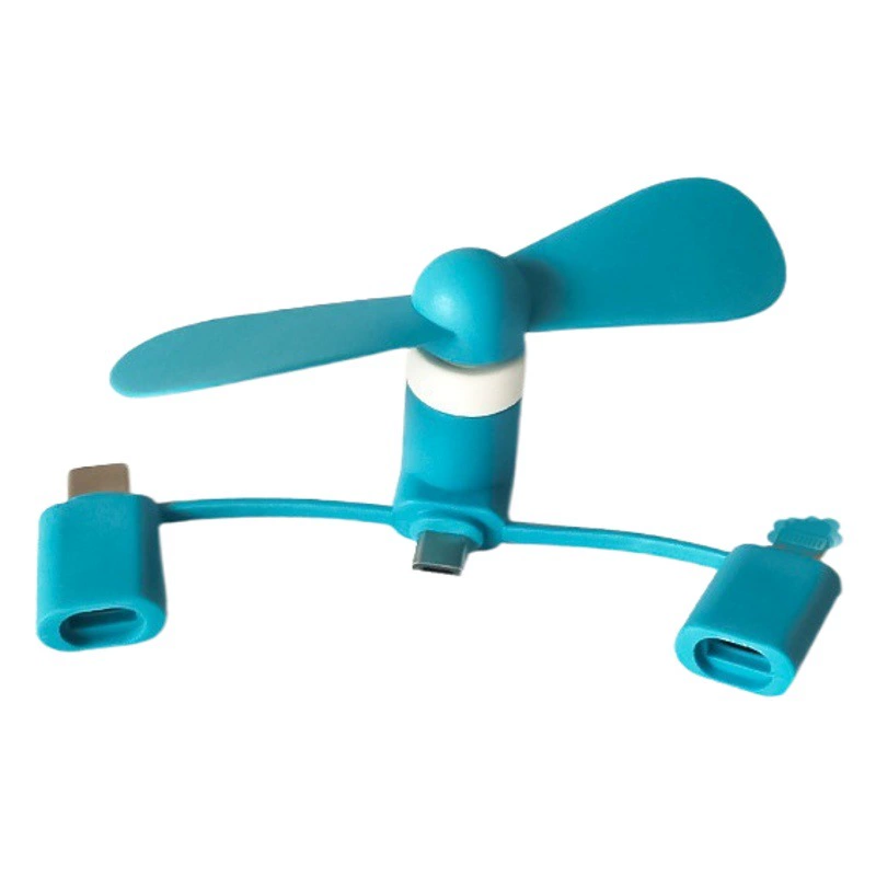 Креативный мини-вентилятор для мобильного телефона Android Apple type-c, портативный зарядный маленький вентилятор «три в одном» с логотипом для печати