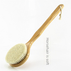 廠家直銷長柄馬鬃按摩浴刷 洗澡搓背清潔馬鬃浴刷 筋絡PAS刷軟毛