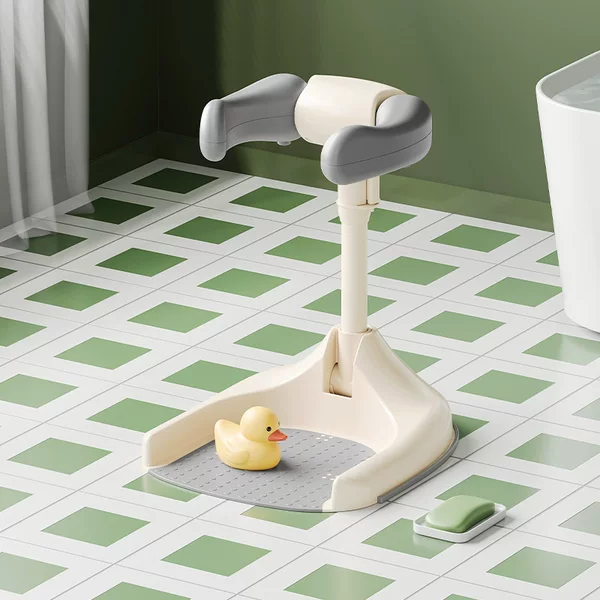 Children's Standing Bath Device, Baby Standing Bath Aid, Foldable Bathing and Showering Platform for Infants and Toddlers