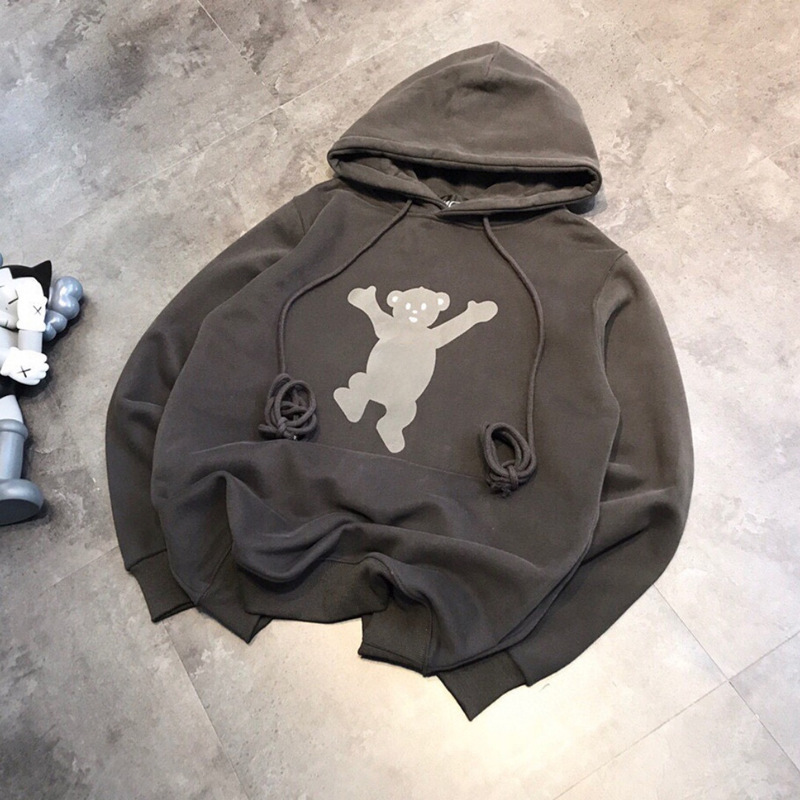 25 Winter Women's Dark Gray Velvet Well Zipper Teddy Bear Hooded Velvet Printed Sweatshirt Loose Versatile Top Hoodie 25 Winter Women's Dark Gray Velvet Well Zipper Teddy Bear Hooded Velvet Printed Sweatshirt Loose Versatile Top Hoodie