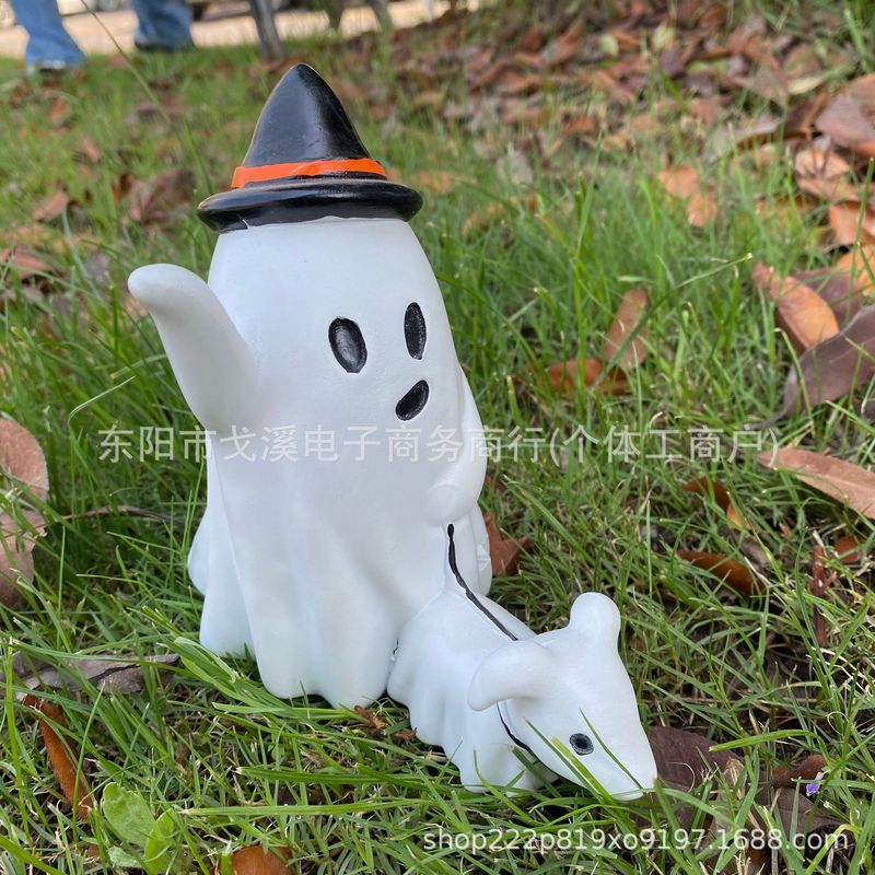 跨境新款Ghost Walking Dog万圣节幽灵系列树脂雕像装饰幽灵摆件|undefined