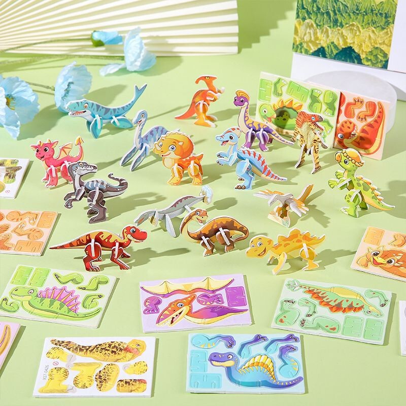 立体昆虫パズル diy 立体恐竜動物タンク手作りパズル子供のおもちゃ幼稚園ギフト|undefined