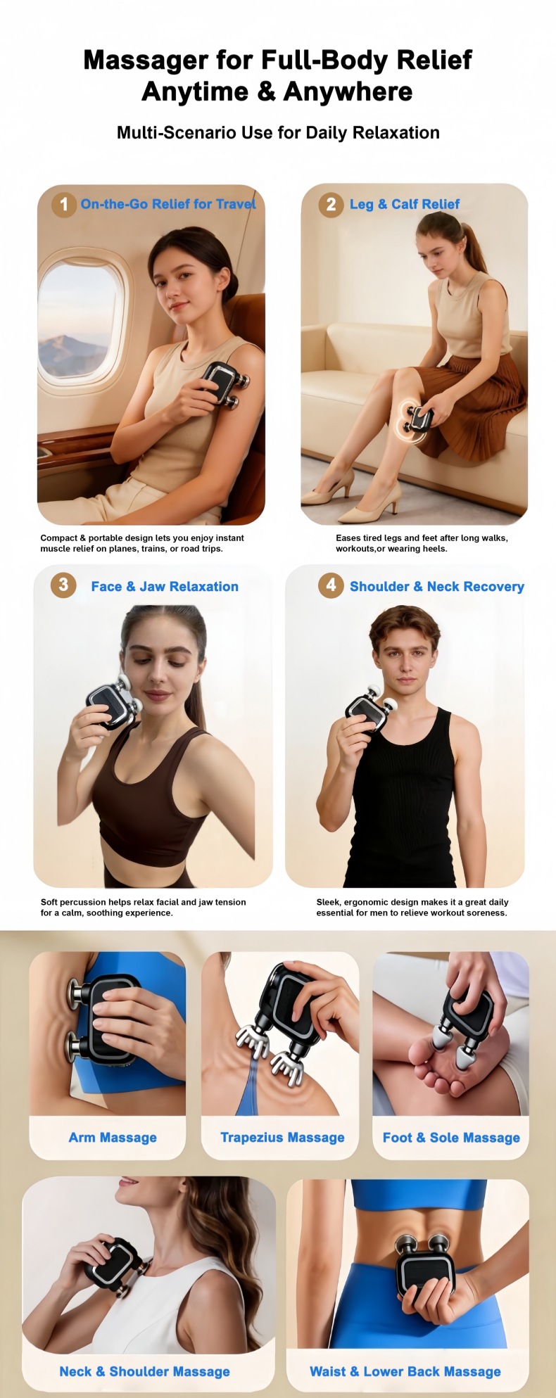 Pistolet de massage portable mini appareil pour nuque et dos_voghion.com