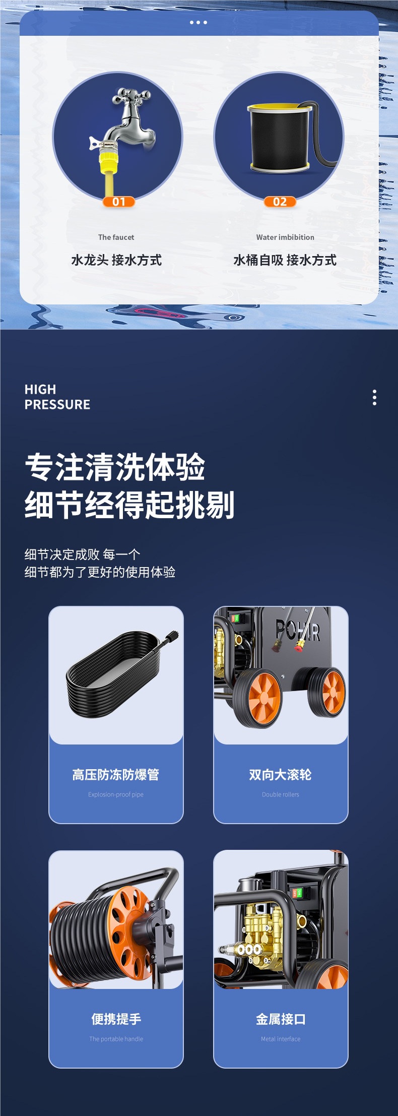 26 New Model Car Washing Machine 220V High-Pressure Household High-Power Industrial Water Gun Commercial Super Strong Pressure Booster for Cleaning Floors