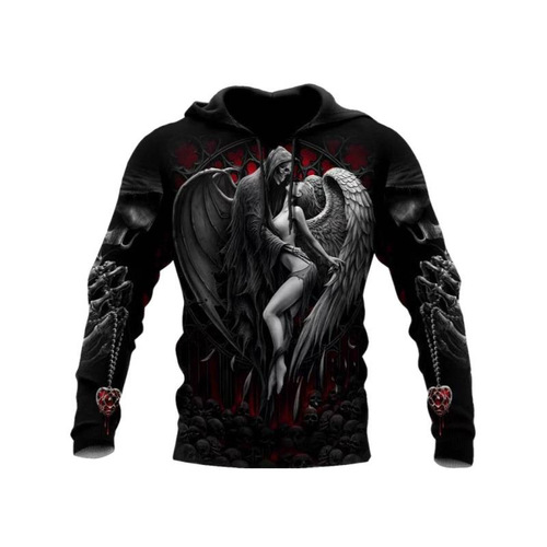 Angel Death New 3D Full Print Spring and Autumn Men's Hooded Sweatshirt Loose Neutral Casual Crewneck Sweatshirt