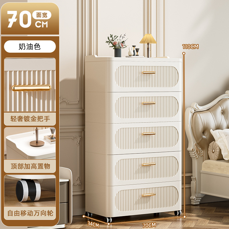 クロスボーダー厚みのあるフロア引き出し型キャスター付き収納キャビネットリビングルーム寝室収納整理キャビネット大容量ホームキャビネット