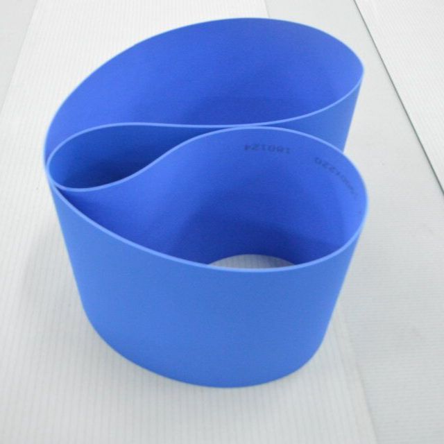 工厂华擎工业蓝色PU食品级小钻石纹输送带抑菌可做亚光面传输带