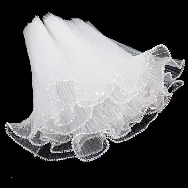 珍珠波浪纱花材花艺小香风草莓花束包装材料 幼儿园环创装饰材料