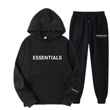 外贸FEAR复线Essentials潮牌胸前袖口LOGO款式情侣连帽衫卫衣套装