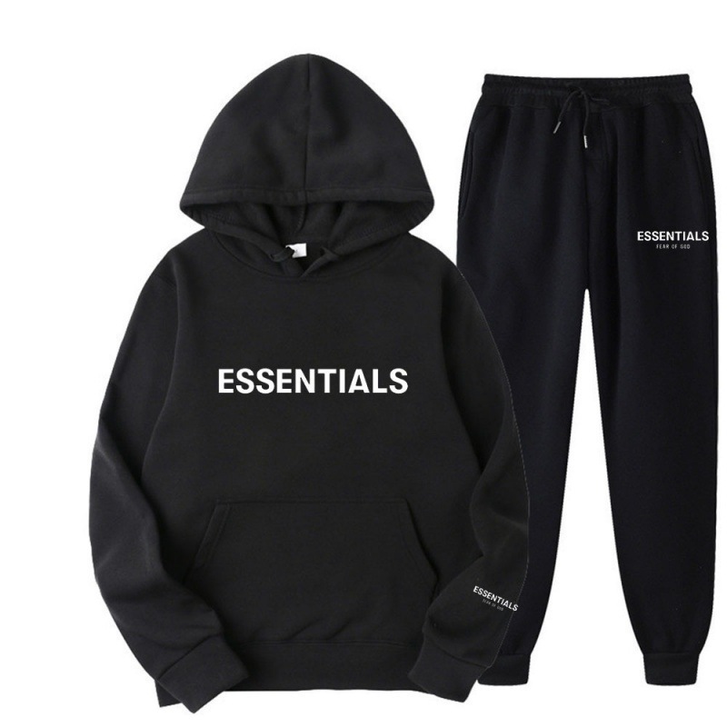 外贸FEAR复线Essentials潮牌胸前袖口LOGO款式情侣连帽衫卫衣套装