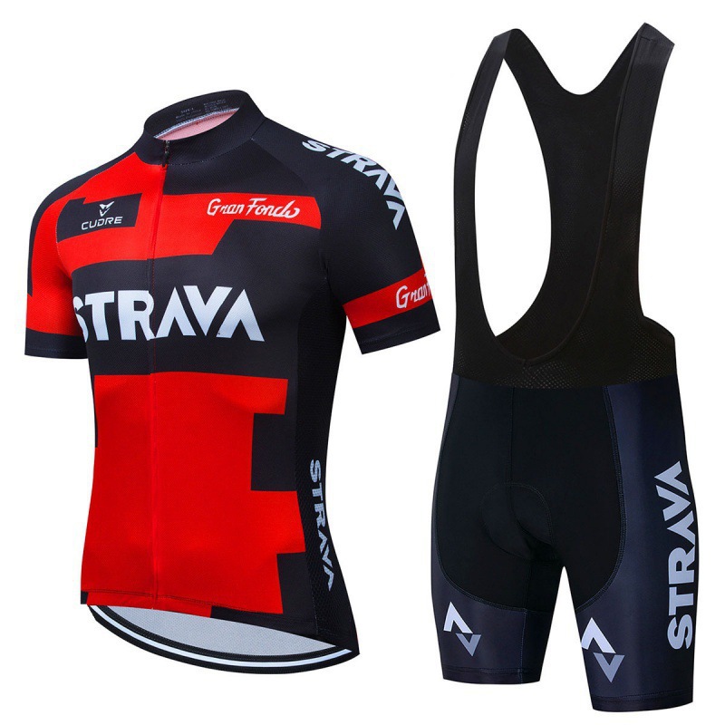 Cross-border Hot-selling STRAVA Team Edition Short-sleeved suit Mountain Bike Shirt Riding Suit Strap Riding Pants Self-propelled