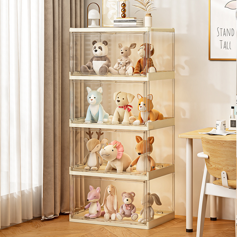 Transparent folding shoe cabinet shoe rack on the side of the…