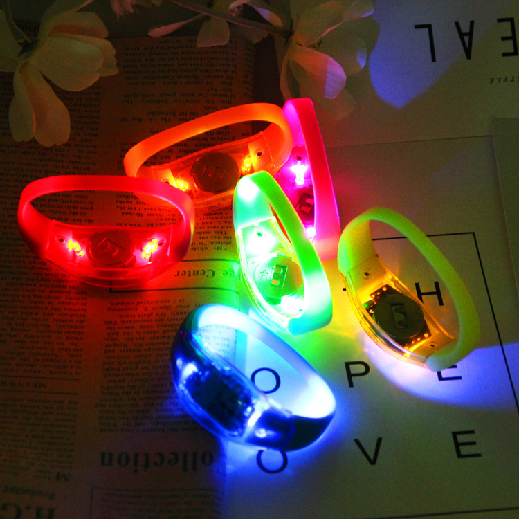 Pulsera luminosa controlada por voz sílaba fotoeléctrica accesorios de la alegría del partido llevó la pulsera luminosa controlada por voz LOGOTIPO imprimible