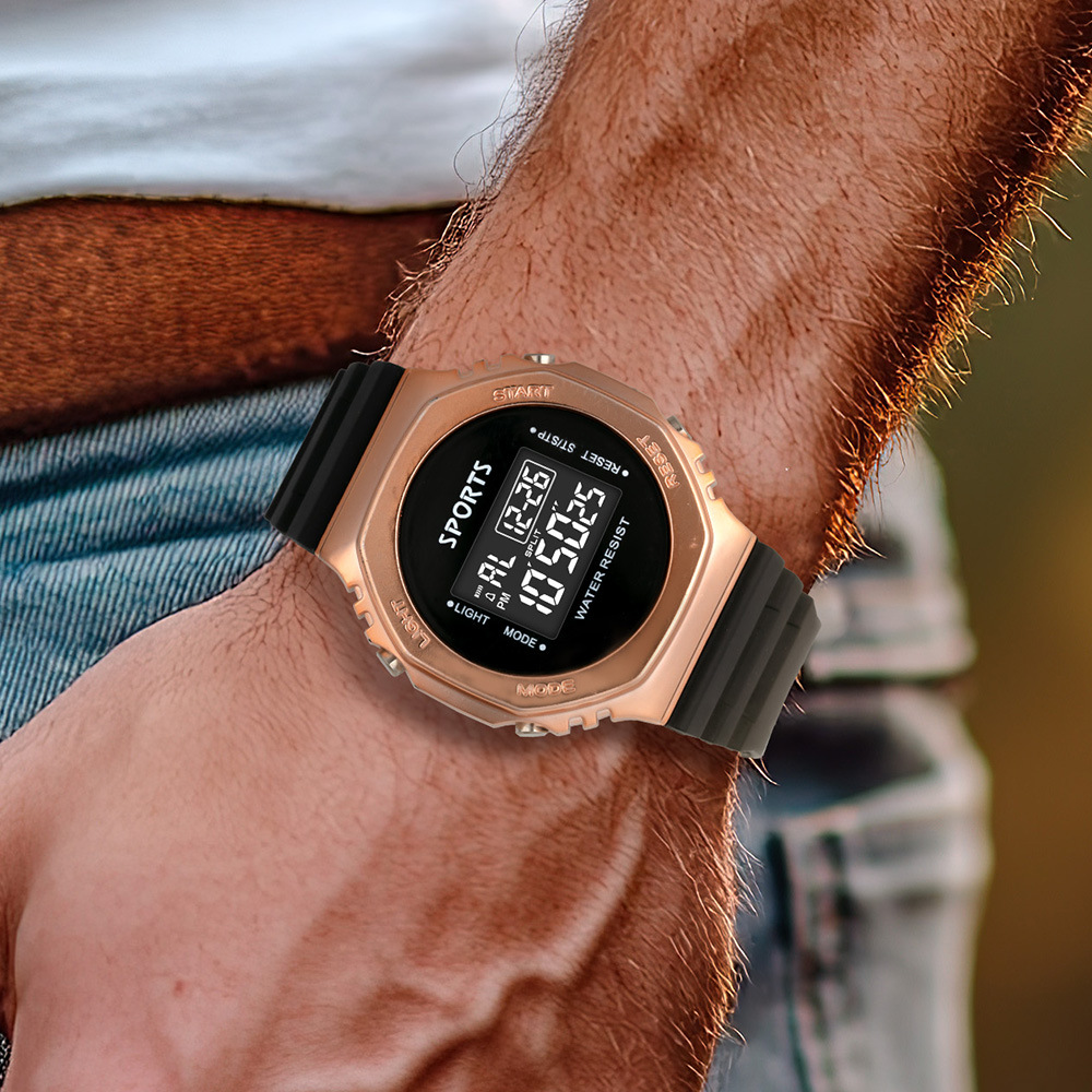 Moda para estudiantes masculinos y femeninos, reloj electrónico de alarma de cronometraje deportivo al aire libre, fábrica de relojes electrónicos luminosos multifuncionales al por mayor