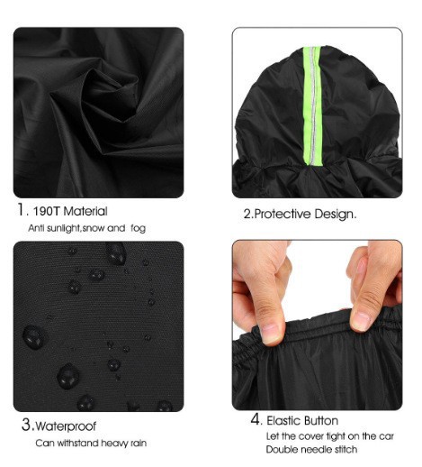 Cross-border car cover, sun-proof, rain-proof, dust-proof, sunshade, made of polyester taffeta and Oxford cloth, full-coverage car cover