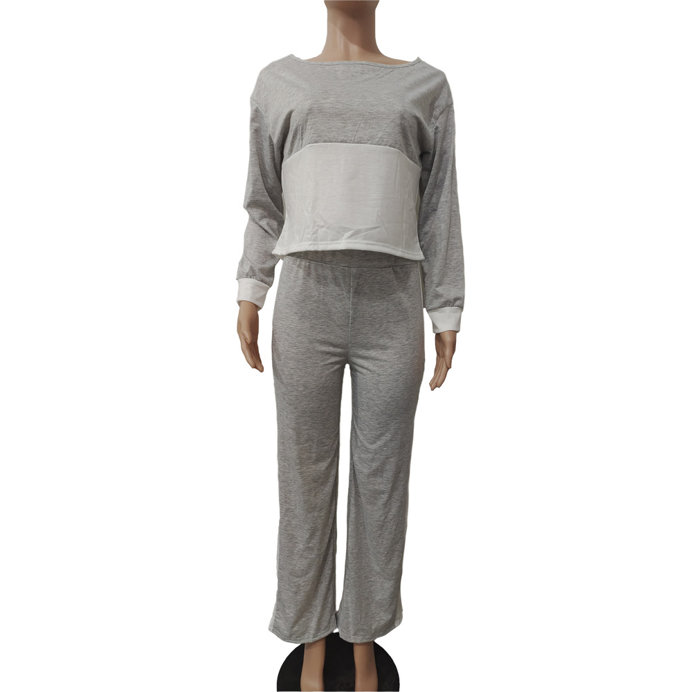 Täglich Straße Frau Einfacher Stil Farbblock Baumwollmischung Polyester Kontrastkragen Hosen-sets Hosen-sets display picture 15