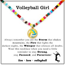 运动米珠项链篮球足球合金吊坠彩色小米珠串珠项链排球米珠项链