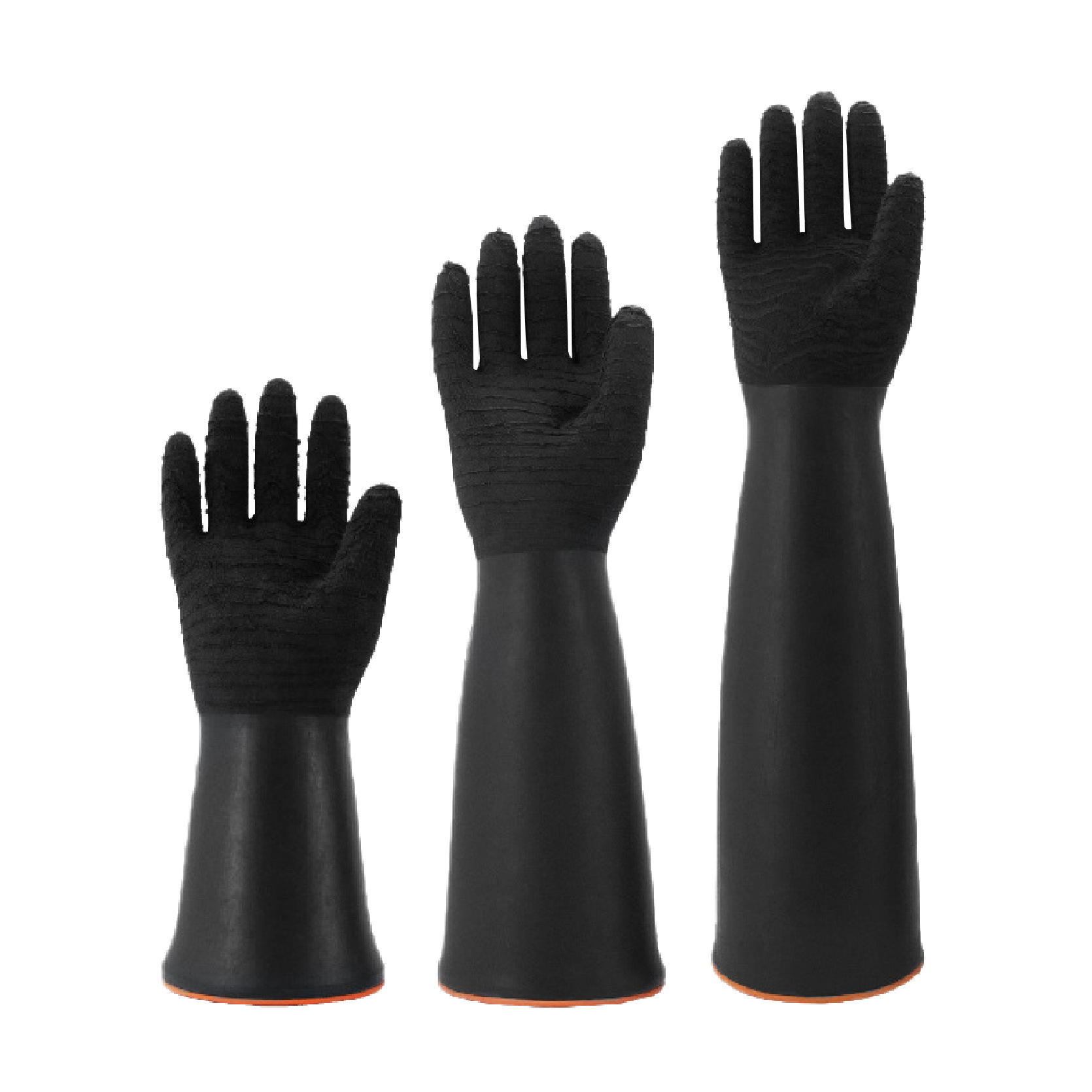 Anti-chemical acid and alkali resistant gloves thickened and lengthened industrial wear-resistant black rubber anti-corrosion latex waterproof gloves