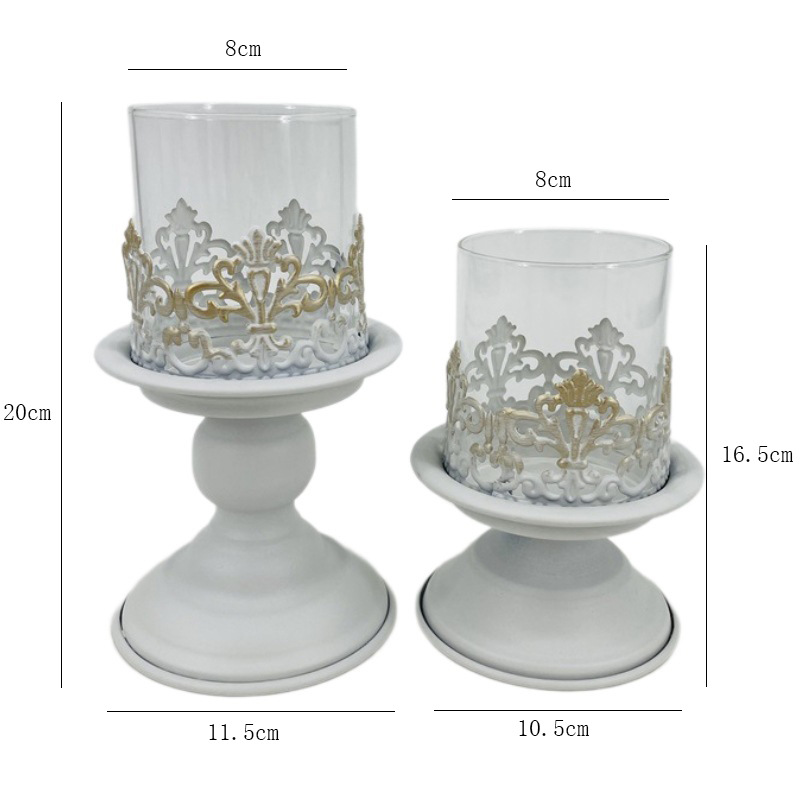 Vela grande retro estadounidense transfronteriza B & B Hotel Decoración suave Taza de vela de hierro forjado Accesorios de boda Porta de vela Adornos