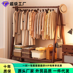無垢材の衣類ラック床置き寝室のコートラック家庭用衣類乾燥ラック屋内衣類収納ラック木製衣類ラック