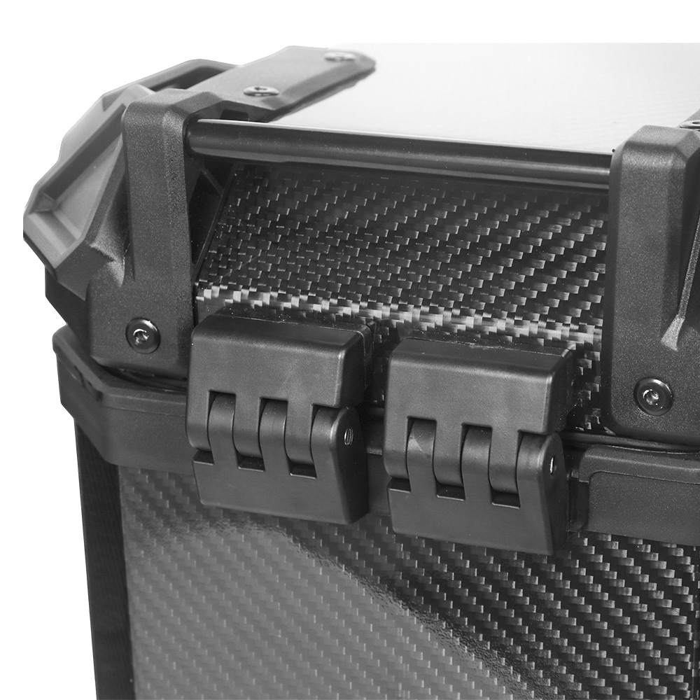 38L caja lateral de fibra de carbono motocicleta de gran capacidad de equipaje lateral impermeable caja colgante motocicleta suministros lado tronco