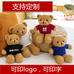 可爱经典泰迪T恤小熊公仔玩偶娃娃衣服玩具熊公司印字做校徽logo