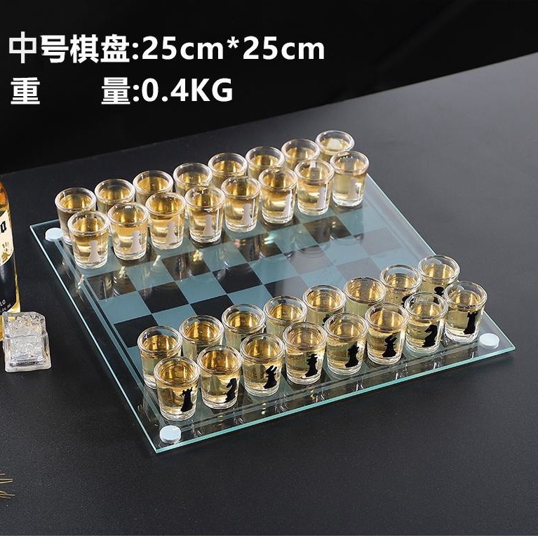 Bar Juego copa de vino copa de ajedrez juego de mesa cristal copa de vino ajedrez Ajedrez (mediano)