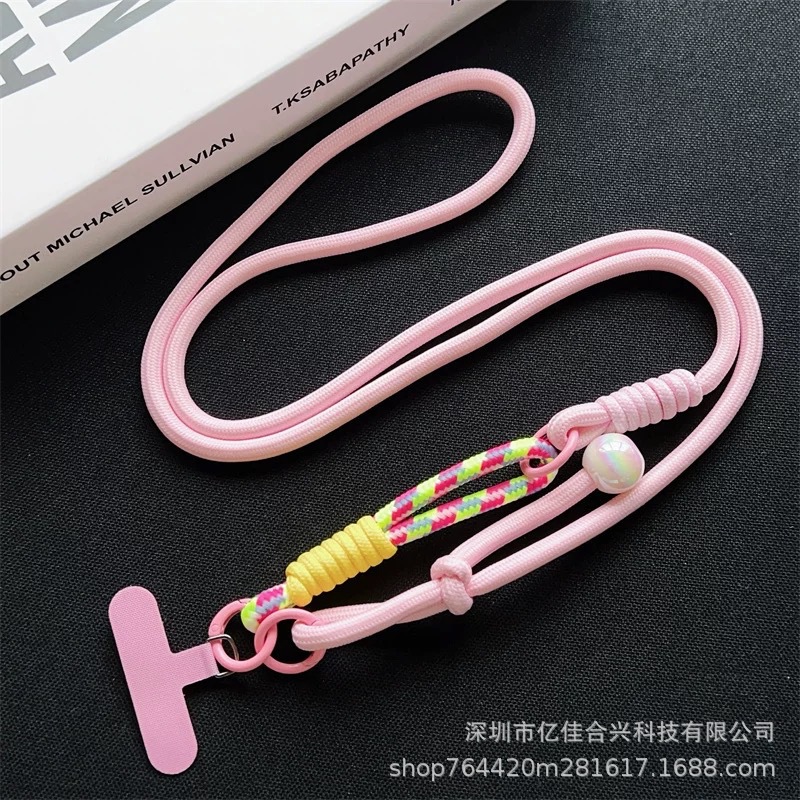 Nuevo cuello ajustable larga cuerda trenzada multifuncional cuerdas de empalme de muñeca estilo coreano de tendencia de pelota de color al aire libre a prueba de pérdida