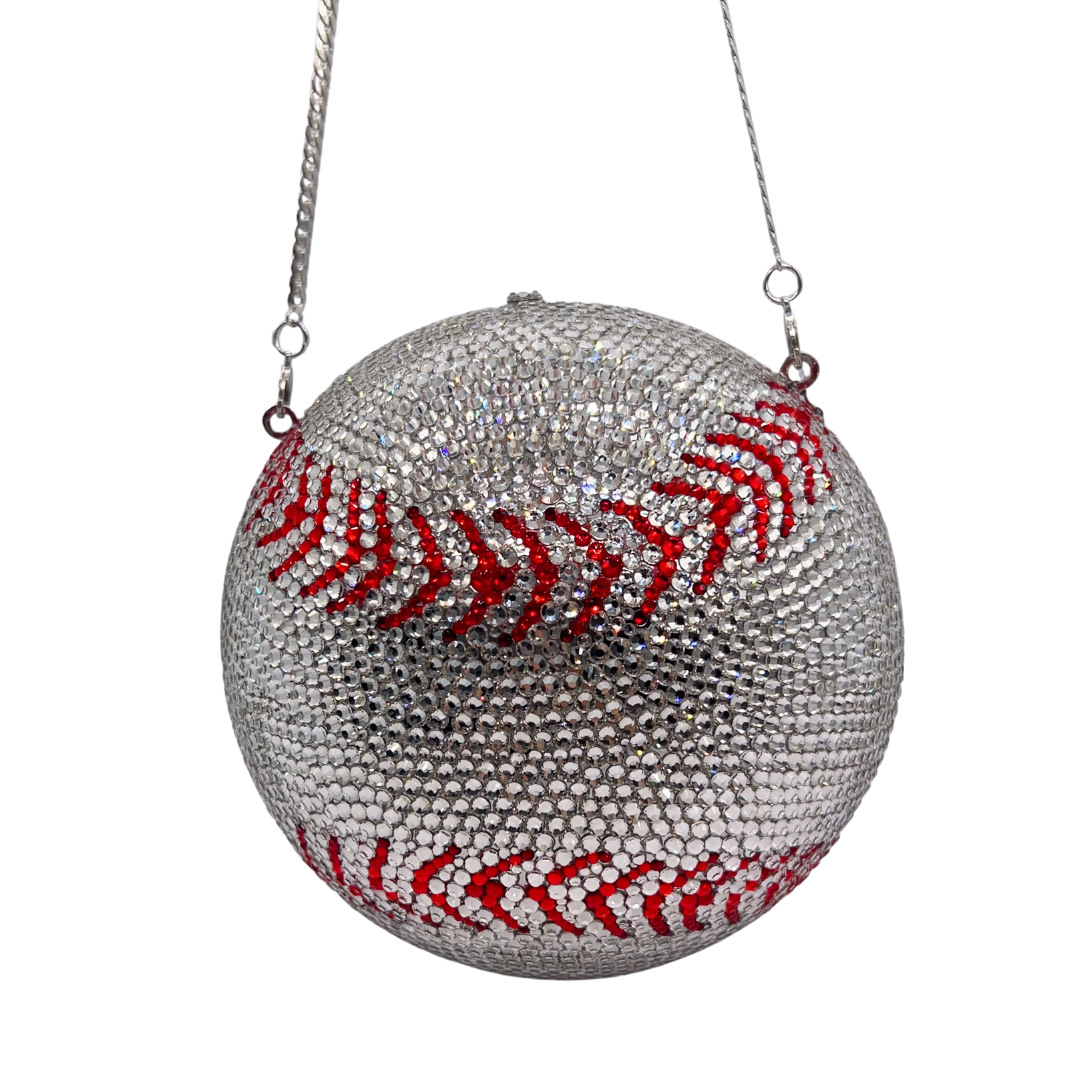 Túi clutch nữ đính đá rhinestone phong cách châu Âu dự tiệc — Bóng chày chi tiết 2