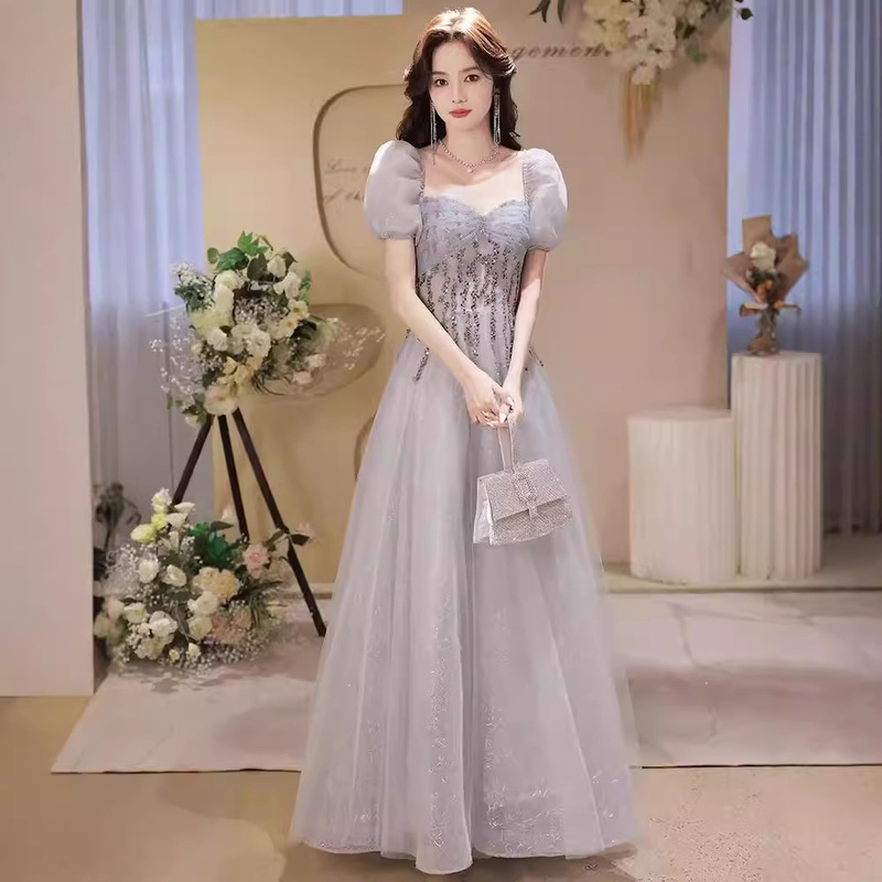 Evening Dress for Women 2026 New Style High-End Luxury Niche Wedding Dress French Style Host Graduation