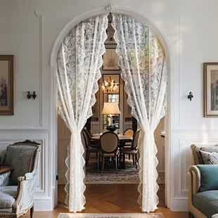 New French Style Lace Door Curtain Princess Wind Gauze Curtain Decorative Door Curtain High Sense Wholesale