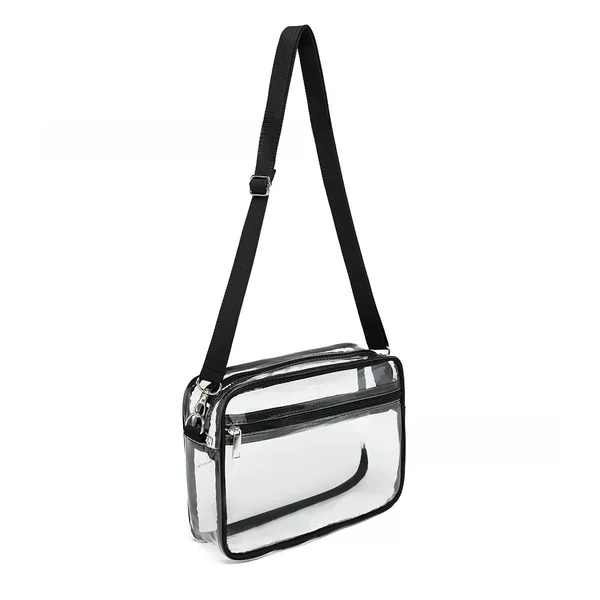 Transparent Pvc Crossbody Bag Shoulder Bag Large Capacity Waterproof Travel Concert Venue Student Casual Cosmetics Bag in Stock