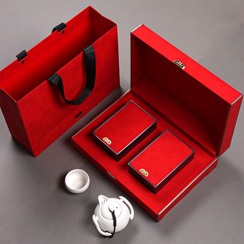 新款茶叶包装盒方罐空礼盒红茶绿茶铁观音茶盒空盒茶叶礼盒加印